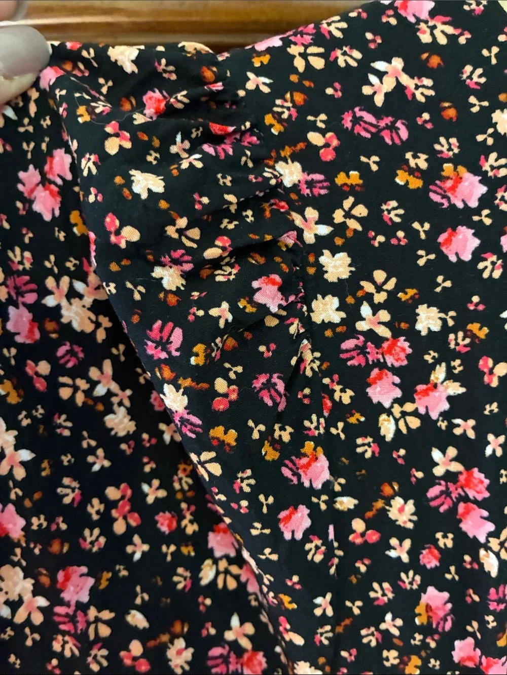 Old Navy Black Mini Dress with Pink Floral Print - Picture 8 of 9